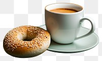 PNG  Coffee cup mockup bagel drink bread.