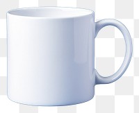 PNG White blank mug mockup porcelain drink blue.
