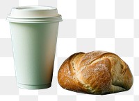 PNG  Coffee paper cup bread food mug.