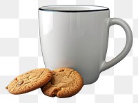 PNG  Coffee mug mockup cup cookie drink.