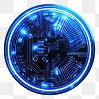 PNG  Digital coin light technology abstract.