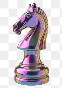 PNG  Knight chess icon iridescent mammal metal horse.