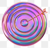 PNG  Target icon iridescent purple spiral white background.