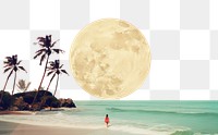 PNG  Collage Retro dreamy beach and sunset astronomy outdoors nature.