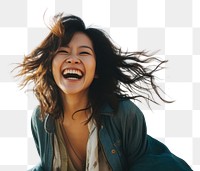 PNG Japanese woman laughing adult joy. AI generated Image by rawpixel.