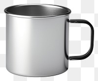PNG  Stainless enamel mug mockup coffee drink gray.