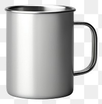 PNG  Stainless enamel mug mockup coffee gray cup.