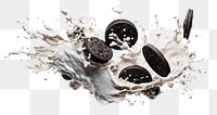 PNG  Cookies and cream milk splash border white background confectionery splashing. AI generated Image by rawpixel.