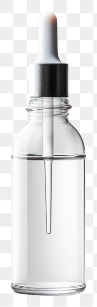 PNG  Glass dropper bottle cosmetics perfume white background.