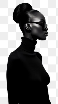 PNG A black skin woman photography silhouette portrait.