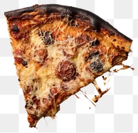 PNG  Pizza with burnt food white background pepperoni.