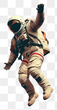 PNG  Retro photography of an astronaut adventure parachuting protection.