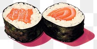 PNG  Salmon sushi food rice dish.