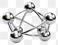 PNG Atom chrome silver white background.