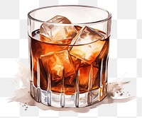PNG Black Russian cocktail drink glass white background.