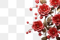PNG  Chinese New Year style of Rose rose pattern flower.
