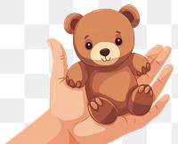 PNG Human hand holding Teddy bear cartoon mammal cute.