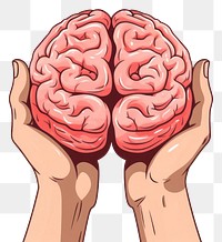 PNG Human hand holding Brain cartoon brain human.