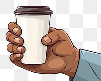 PNG Coffee hand holding cartoon.