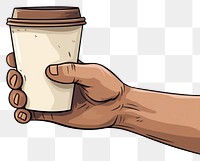 PNG Human hand holding Coffee coffee cartoon cup.