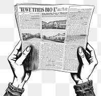 PNG Human hand holding Newspaper newspaper cartoon human.