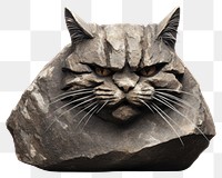 PNG  Heavy rock cat Shape sculpture animal mammal.