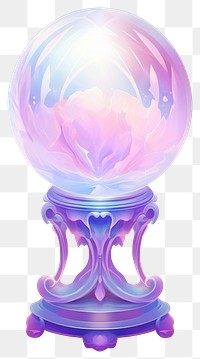 PNG  Crystal ball lighting purple art.