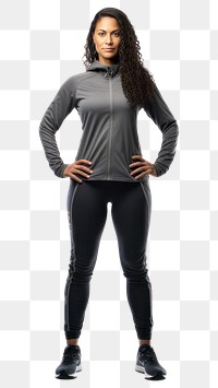 PNG African american woman standing sports sleeve. 