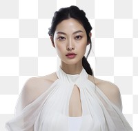 PNG  Crossed-dresss asian woman portrait adult white. AI generated Image by rawpixel.