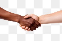 PNG  Handshake white background togetherness agreement.
