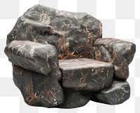 PNG  Rock heavy element chair shape furniture white background sculpture.