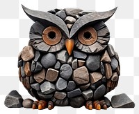 PNG  Rock heavy element Owl shape pebble owl white background.