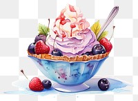 PNG  Cream dessert sundae fruit.