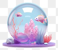 PNG 3d Marine Shall holographic aquarium marine sphere.
