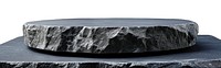 PNG  Product podium backdrop black rock monochrome.