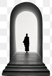 PNG Photography of Buddhist templae architecture silhouette walking.