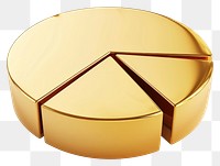 PNG Pie chart icon gold white background simplicity.