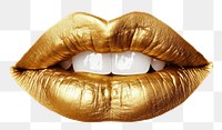 PNG  Lips gold lipstick yellow. AI generated Image by rawpixel.
