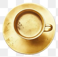 PNG  Coffee cup gold saucer drink. AI generated Image by rawpixel.