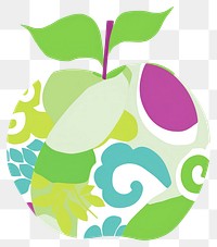 PNG  Green apple pattern shape plant. AI generated Image by rawpixel.