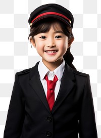 PNG Japanese kid air hostess portrait smile photo.