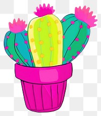 PNG Cactus plant vibrant color creativity. AI generated Image by rawpixel.