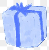 PNG Blue gift white background celebration present. 