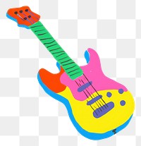 PNG Guitar white background vibrant color creativity. 