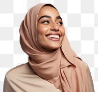 PNG  Happy arab woman portrait laughing scarf. AI generated Image by rawpixel.