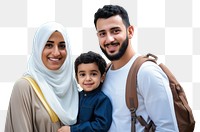 PNG  Happy Arabic family cheerful adult child. 