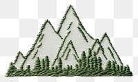 PNG  A piece of cute Mountain in embroidery style pattern accessories creativity.