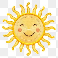 PNG  Cute Sun in embroidery style sun anthropomorphic representation.