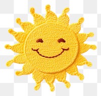 PNG  Cute Sun in embroidery style pattern sun anthropomorphic.