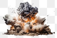 PNG  Explosion fire white background destruction.